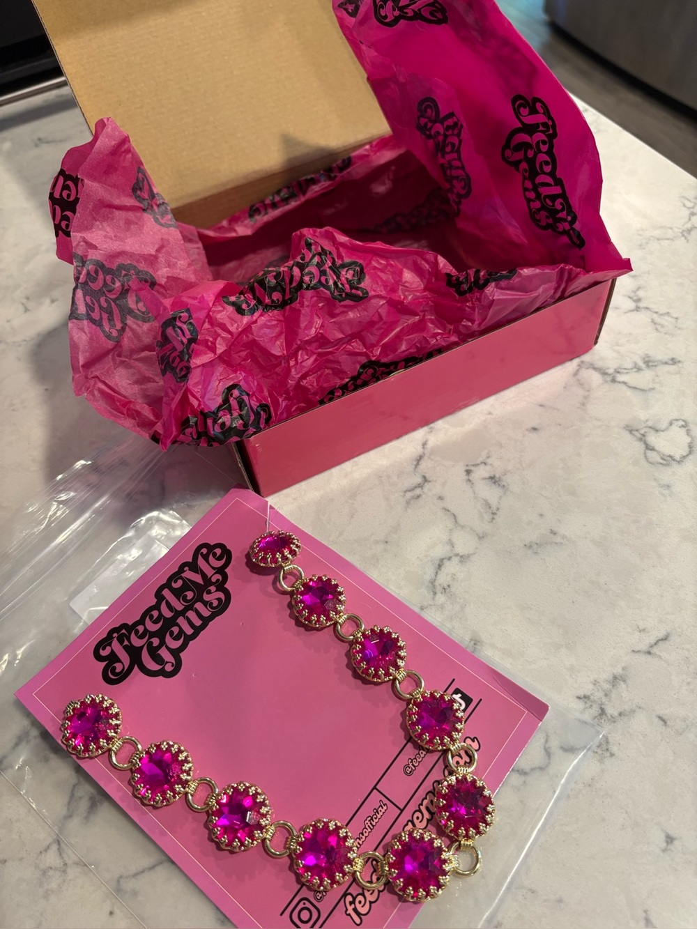 Feed Me Gems NWT/Packaging Pink Statement Necklace